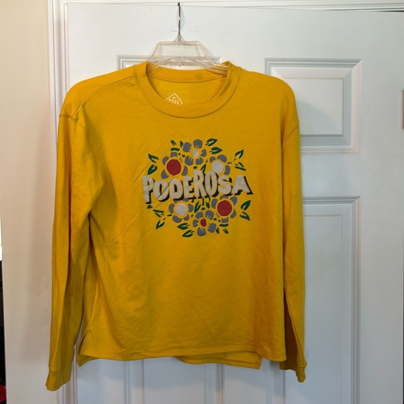 Well Worn Latino Heritage Month Yellow Poderosa Long Sleeve Top - Picture 1 of 4